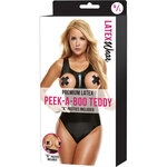 Latex Body Met Open Cups - Zwart