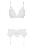 3-Delige Kanten Jarretel Set - Wit