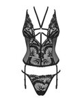 2-delige Jarretel-set Alessya -zwart