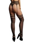 Jarretelpanty met grote mazen zwart
