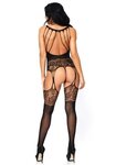 Hard to Get Jarretel Catsuit - Zwart