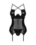 Obsessive - Norides Korset & String - Zwart