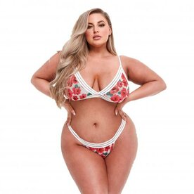 Baci - White Floral &amp; Lace 2-delige BH Set - Curvy