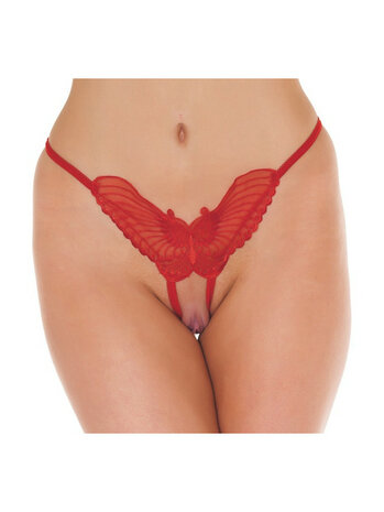 Amorable by Rimba - Open Vlinder String - One Size - Rood