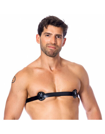 Rimba - Heren nipple harnas met spijkers naar binnen