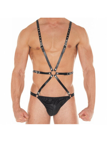 Rimba - String met bodyharnas vervaardigd uit riemen