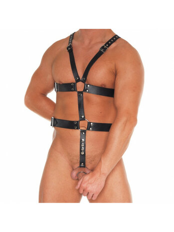 Rimba - luxe Body harnas met cockring &Oslash; 40 en 50 mm