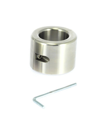 Rimba Bondage Play - RVS Ballstretcher met inbussleutel (hoogte 4 cm)