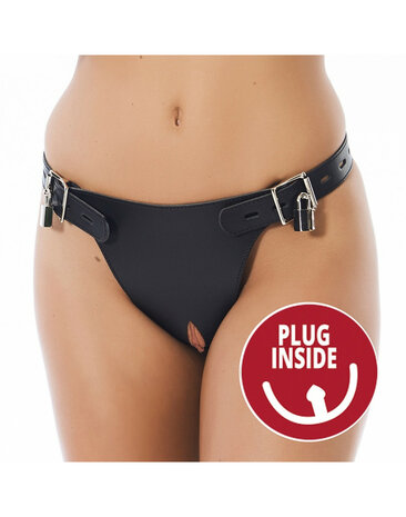 Rimba - Kuisheid Slip met Hangsloten en Plug aan Binnenzijde