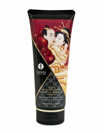 Shunga - Eetbare Massage Cr&egrave;me - Sparkling Strawberry Wine - 200 ml