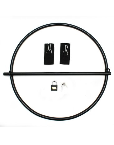 Rimba Restraint Ring met handboeien met klittenband en hangslot
