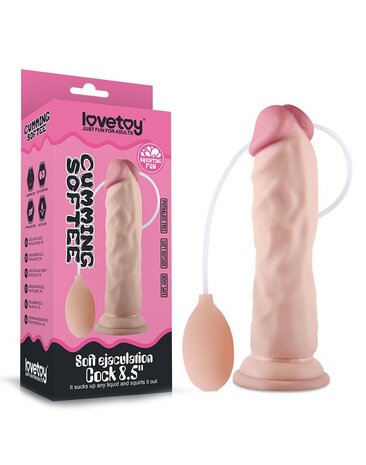 Love Toy - Soft Ejaculation Cock 21 cm - Squirting Dildo - Nude