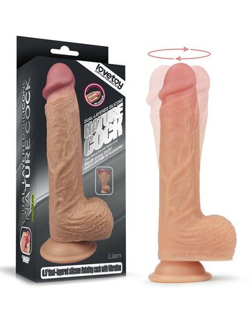 Love Toy - Roterende &amp; Verwarmde Realistische Dildo 21 cm - Nude