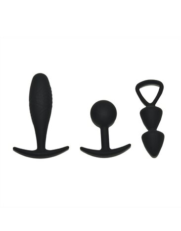 Rimba Toys - Basel - Set of Butt Plugs Maat M - Zwart