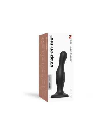 Strap-On-Me - Dildo Plug Curvy Maat M - Zwart