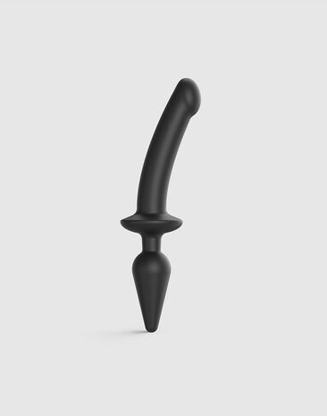 Strap-On-Me - Semi-Realistische Switch Plug-In - 2-in-1 Dildo &amp; Butt Plug Maat L - Zwart