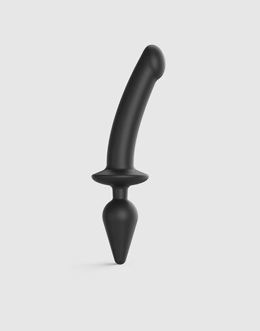 Strap-On-Me - Semi-Realistische Switch Plug-In - 2-in-1 Dildo &amp; Butt Plug Maat XXL - Zwart