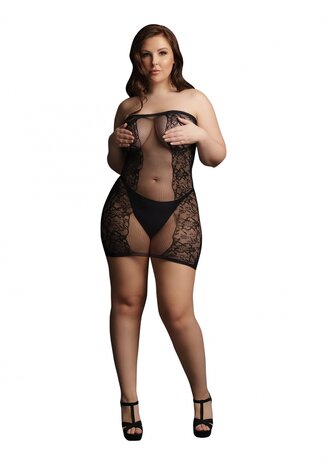 Strapless Mini Jurkje - Plus Size