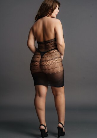 Lingerie Jurkje met Kant en Hoge Nek - Plus Size