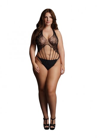 Teddy met Kanten Haltertop - Plus Size