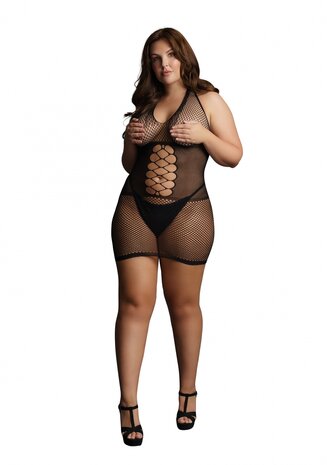 Peek-A-Boo Visnetjurk - Plus Size