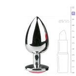 Metalen buttplug met roze steen