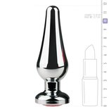 Zilverkleurige metalen buttplug met roze diamant