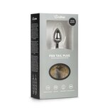 Kleine zilverkleurige buttplug met lichtbruine vossenstaart