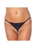 Amorable by Rimba - G-string met parels - One Size - Zwart