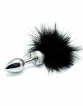 Rimba - Buttplug KLEIN met zwarte veer (unisex)