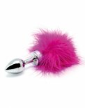 Rimba - Buttplug KLEIN met roze veer (unisex)