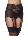 Amorable by Rimba - Jarretel met G-string en Kousen - Zwart