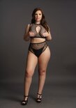 Duo Net Key-Hole Bh Set - Plus Size