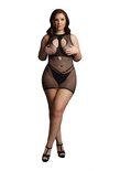 Duo Net Open Cup Mini Jurk - Plus Size
