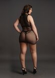 Duo Net Open Cup Mini Jurk - Plus Size
