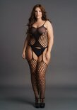 Jarretel Net Bodystocking met Grote Gaten - Plus Size