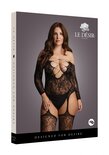 Bodystocking met Gekruiste Hals en Jarretelles - Plus Size
