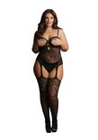 Jarretel Bodystocking met Strass - Plus Size