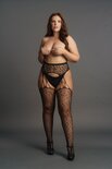Jarretel Leopard Panty - Plus Size