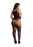 Bodystocking met Kanten Jarretel en Ronde Hals - Plus Size