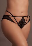 Léna - Slip met Open Kruis en Billen, Verstelbare Schuivers en Gouden Details - Plus Size