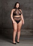 Carpo XLVI - Tweedelige Set met Col, Crop Top en Slip - Plus Size