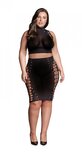 Kala XXXVII - Tweedelige Set met Col, Crop Top en Rok - Plus Size