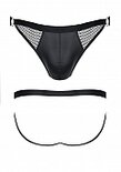 Wetlook Men's open back briefs - Black