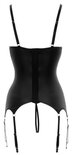 Jarretel-set met open cups - zwart
