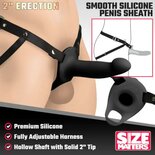 Gladde Siliconen Penis Sleeve - Zwart