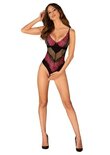 Obsessive - Rosenty Kruisloze Teddy - Zwart/Paars