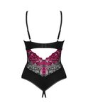 Obsessive - Rosenty Kruisloze Teddy - Zwart/Paars
