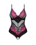 Obsessive - Rosenty Kruisloze Teddy - Zwart/Paars
