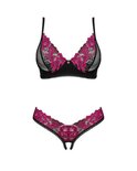 Obsessive - Kruisloze BH-Set - Zwart/Paars